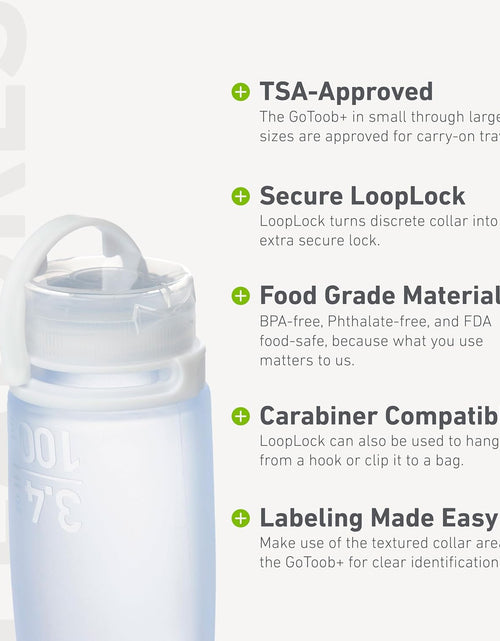 Load image into Gallery viewer, Gotoob+ Refillable Silicone Travel Size Bottles with Locking Cap, 3Pk Set
