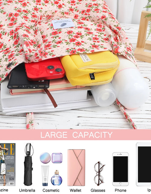 Load image into Gallery viewer, Corduroy Tote Bag with Inner Pocket, Large Canvas Shoulder Bag for Women and Girls
