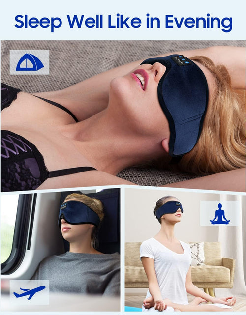 Load image into Gallery viewer, Sleeping Headphones Eye Mask, Sleep Mask with Bluetooth Headphones 3D Eye Mask Wireless Music Cotton Sleep Cover for Side Sleepers Nap Insomnia Air Travel Meditation Gifts for Unisex
