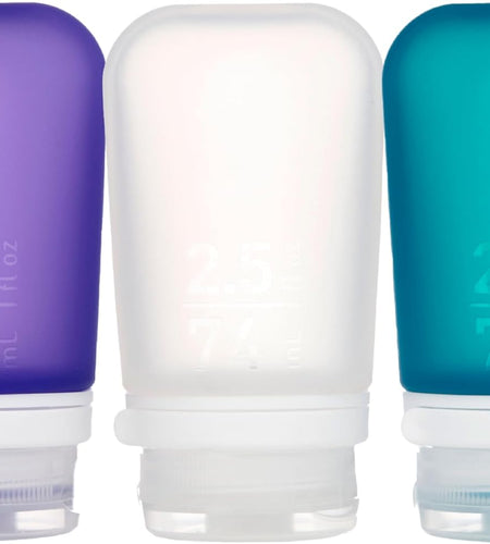 Gotoob+ Refillable Silicone Travel Size Bottles with Locking Cap, 3Pk Set